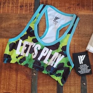 💚 Iron Fist Green and Blue Leopard Print Sports Bra 💚